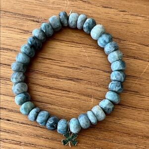 Sydney Evan jade bracelet with emerald charm.